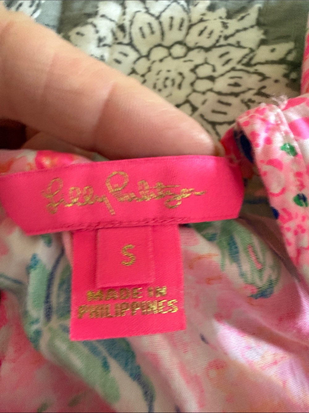 Vintage Lilly Pulitzer Pink Floral Ruffle Top - Picture 3 of 3